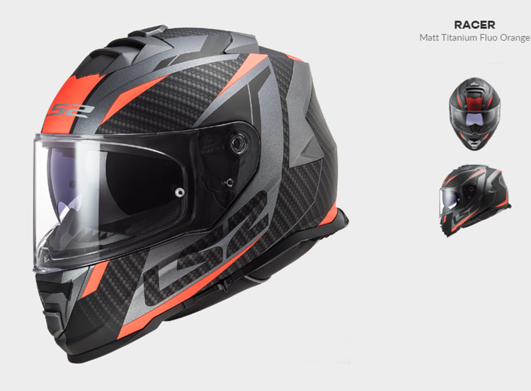 CASCO MOTO LS2 INTEGRAL FF800 STORM RACER MATE TITANIO FLUOR NARANJA XL